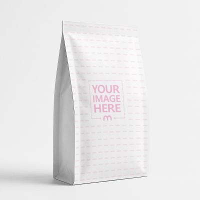Stand-Up Paper Bag Mockup with Flat Bottom on White Background