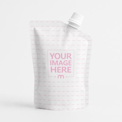 Upright Pouch Mockup on White with Soft Studio Shadows