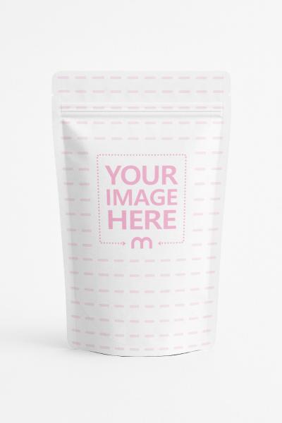 Ziplock Pouch Mockup Front View with Clean Soft Shadows