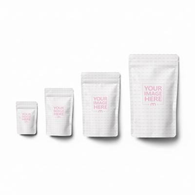 Four Size Pouch Mockup in Minimal Packaging Scene