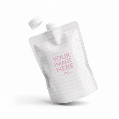 Angled Spout Pouch Mockup with Detached Cap on White
