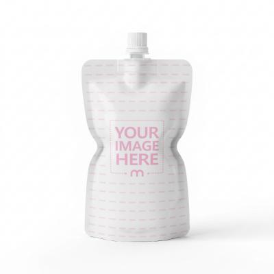 Sculpted Spout Pouch Mockup with Soft Lighting on White