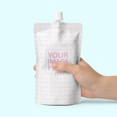 Handheld Spout Pouch Mockup in Isolated Background
