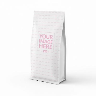 Side View Paper Bag Mockup with Flat Base on White