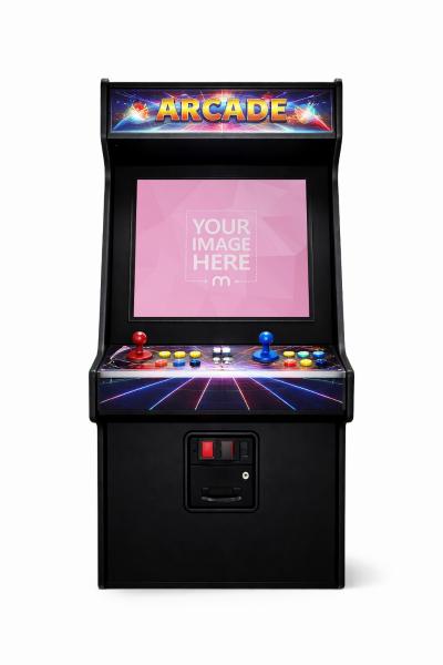 Arcade Machine Mockup Placed in White Background Front View