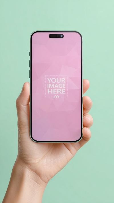 Smartphone Mockup in Hand with Blank Screen