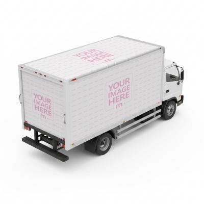 Box Truck Mockup in Isolated White Background