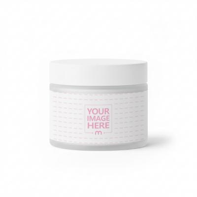 Frosted Plastic Jar Label Mockup in Soft Light Studio