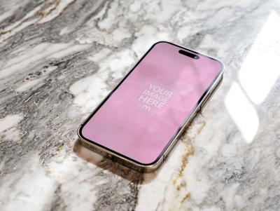 Smartphone Mockup on Marble Background