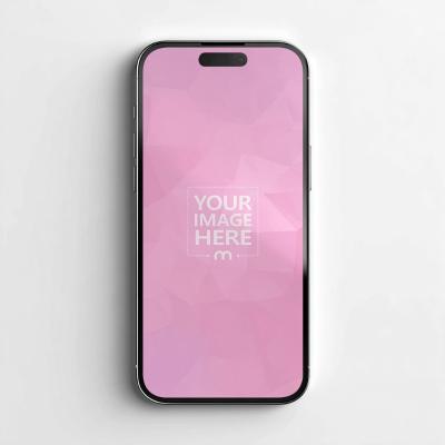 Smartphone Mockup Centered on White Background with Soft Shadows