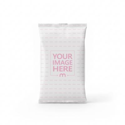 Pillow Pouch Packaging Mockup Front View on Isolated Background