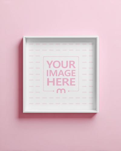 Frame Mockup with Empty Space on Pink Wall