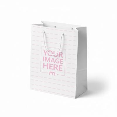 White Shopping Bag Mockup Placed in Isolated Background