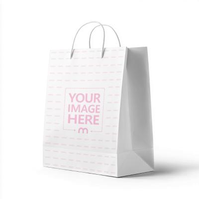 White Shopping Bag Mockup in Isolated Studio Product View