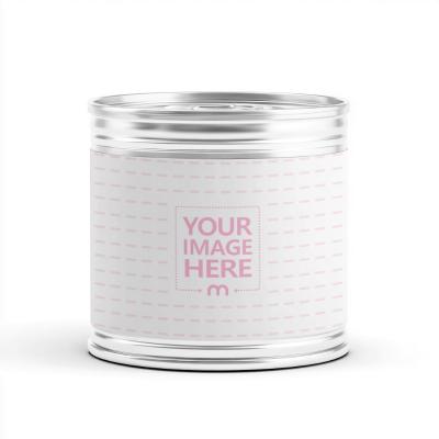 Label Mockup Wrapped on Metal Can in Isolated Background