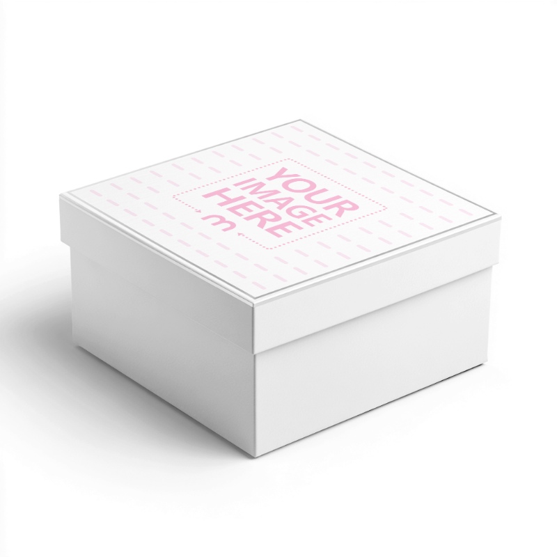White Packaging Box Mockup in Angled View on Studio Background ...