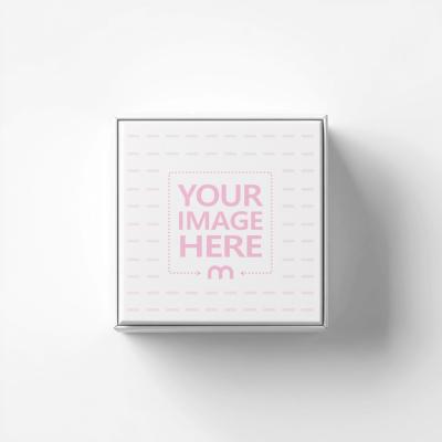 Square Box Mockup Top View Isolated Studio Scene