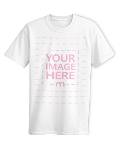 T-Shirt Mockup in Classic Fit Front View on White Background