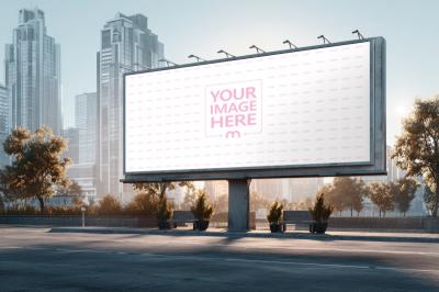 Large Billboard Mockup on City Street