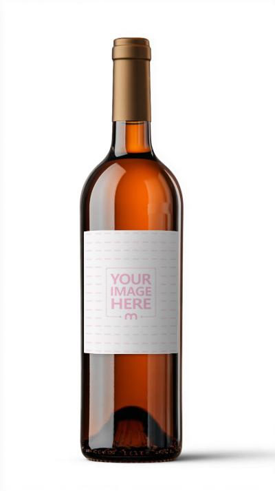 Wine Bottle Mockup in Amber Glass Front View