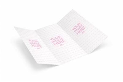 Trifold Brochure Mockup on White Background