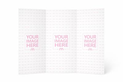 Trifold Brochure Mockup in Standing Position on Isolated Background