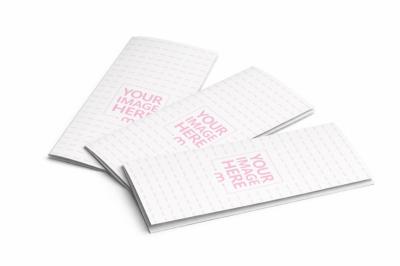 Multiple Brochure Mockup Stacked on Isolated Background