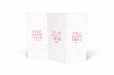 Opened Trifold Brochure Mockup in Isolated Surface