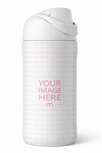 Water Bottle Mockup with Flip Lid on Minimal Background