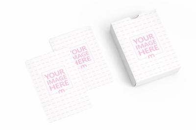 Card Deck and Box Mockup on Isolated Background