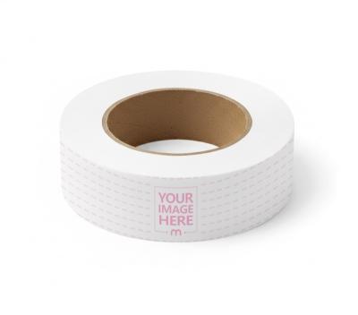 White Packaging Tape Roll Mockup in Top Angle