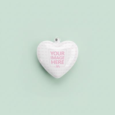 Heart-Shaped Ornament Mockup on Neutral Background