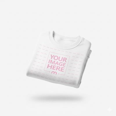 Folded Sweatshirt Mockup with Clean Fabric Texture