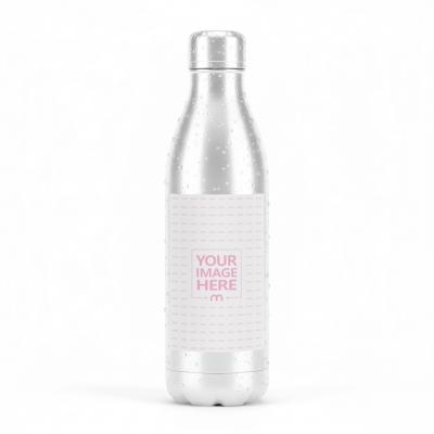Metal Water Bottle Label Mockup on Isolated Background
