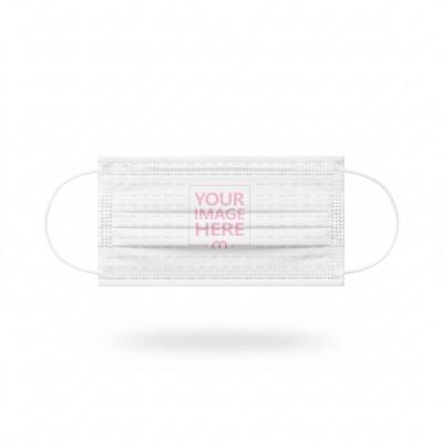 Disposable Face Mask Mockup in Flat Lay View