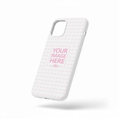 Floating Phone Case Mockup at Angled View on White Background