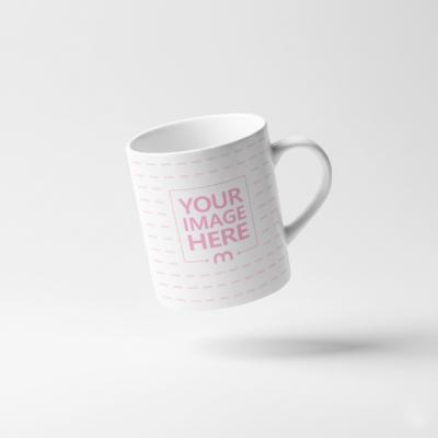 Floating Coffee Mug Mockup with Handle in Angled View