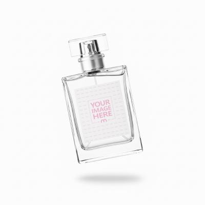 Clear Glass Perfume Bottle Mockup on White Background