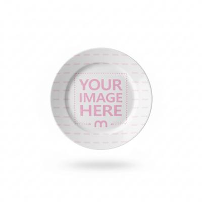 Ceramic Plate Mockup Top View on White Background