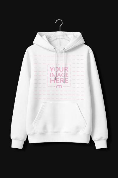 Hoodie Mockup on Hanger Placed in Editable Background