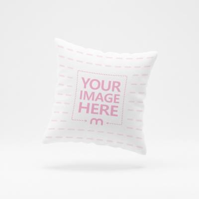 Square Pillow Mockup Floating on Soft Background