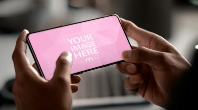 Smartphone Mockup in Landscape Mode for Gaming