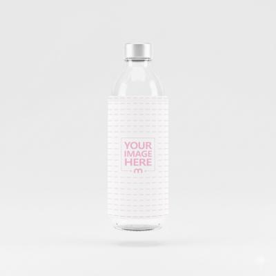 Glass Water Bottle Mockup on Isolated Background