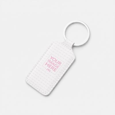 Leather Keychain PSD Mockup on Isolated Background