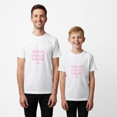T-Shirt Mockup on Father and Son Duo for Family Apparels