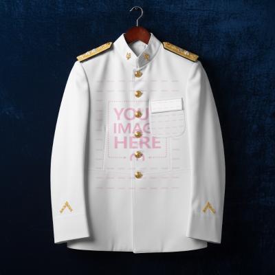 Formal Military Uniform Jacket Mockup for Ceremonial Apparels