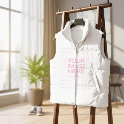 Puffer Vest Mockup on Hanger for Modern Outerwear