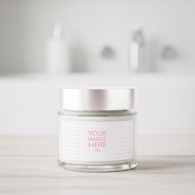 Clear Glass Cosmetic Jar Mockup for Skincare Branding