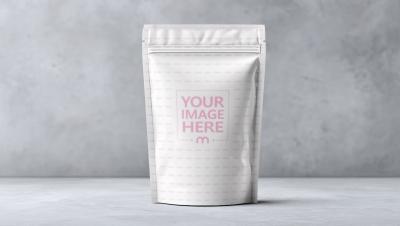 Stand Up Pouch Mockup with Zip Lock for Retail Packaging
