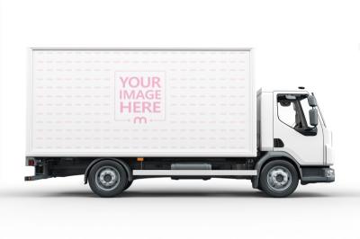 Cargo Truck Mockup Side View for Logistics Company Branding